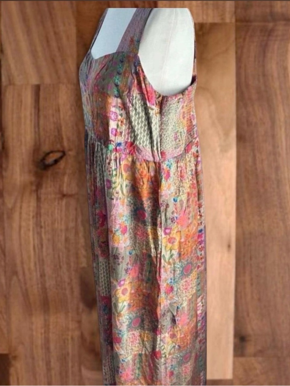 NATURAL LIFE Bohemian Floral Patchwork Jumpsuit - Pink, Orange, Cream NWT